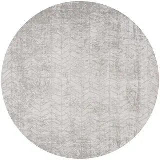 Louis De Poortere Teppich White Plains Mad Men Jacob's Ladder 240/240 cm , Weiß , Textil , Grafikmuster , Rund , 240x240 cm , Oeko-Tex® Standard 100 , antistatisch, pflegeleicht, rutschfeste Unterfläche, für Fußbodenheizung geeignet, UV-beständig, waschbar , Teppiche und Böden, Teppiche