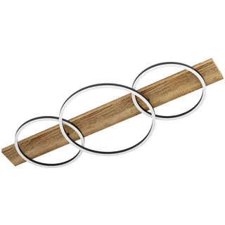 EGLO Boyal 3 flg. rechteckig Holz, Kunststoff, Metall
