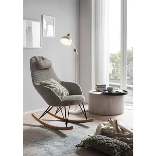 SalesFever Schaukelstuhl Entspannung pur Cord 102 x 109 x 66 cm Grau