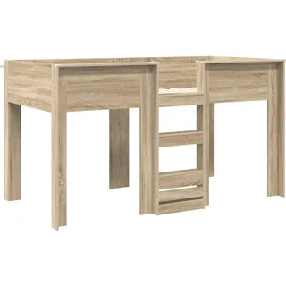 vidaXL Etagenbett für Kinder Sonoma-Eiche 90 x 200 cm Holzwerkstoff - Braun