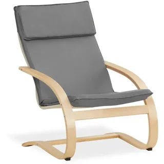 Homestyle4u Relaxsessel Stoffbezug Grau , Textil , 66x93x61 cm , Wohnzimmer, Sessel, Relaxsessel