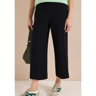 Jerseyhose CECIL "Style Neele", Damen, Gr. L (42), N-Gr, schwarz (schwarz (länge 24)), Web, Obermaterial: 95% Viskose, 5% Elasthan, unifarben, bequem lang, Hosen Jerseyhose, mit elastischem Schlupfbund, High-Waist, Wide Leg