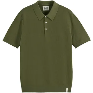 Poloshirt SCOTCH & SODA "Poloshirt Core Structured Knitted Regular Fit Polo 1er Pack", Herren, Gr. XL, grün, Obermaterial: 100% Baumwolle CO., Shirts Poloshirt