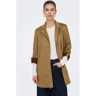 ONLY Langjacke "ONLJOLINE FAUX SUEDE COAT LIFE CC OTW" mit Reverskragen, weiches Wildlederimitat, cognac