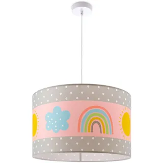 Paco Home Pendelleuchte »Cosmo 962« E27 Lampe Kinderzimmer Deckenlampe Regenbogen Sonne Rosa Grau Weiß E27, weiß