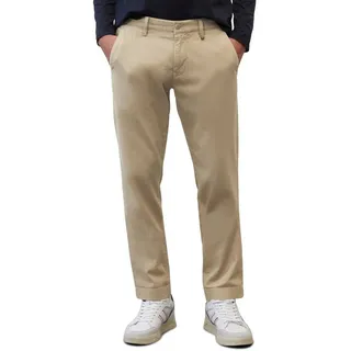 Marc O'Polo Chinohose MARC O'POLO, Herren, Gr. 33, Länge 34, beige (hellbeige), Web, Obermaterial: 98% Baumwolle, 2% Elasthan, unifarben, normal lang, Hosen Chinohose, im Regular-Fit
