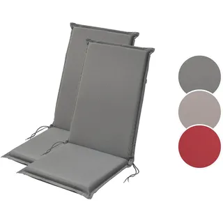 2er Set Gartenstuhl Auflage | Hochlehner | anthrazit | 120 x 50 cm | XDREAM - Grau