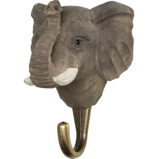 WILDLIFEGARDEN WG4533 Haken Elefant - Handgeschnitzter Tierhaken aus Holz und Metall - Sammlung Afrikanischer Tiere
