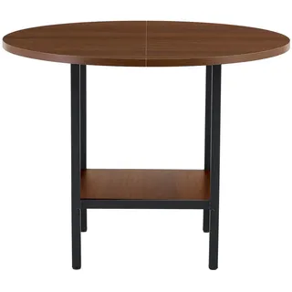 Okwish Esstisch 100/100/77 cm walnuss aus MDF mit Ablage , Walnussfarben , Holzwerkstoff , 100x77x100 cm , Esszimmer, Esstische