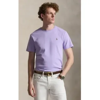 Polo Ralph Lauren für Herren. 710740727507 Weiches Custom-Slim-Fit-T-Shirt aus Baumwolle in Lila (S), Lässig, Flieder, Kurzarm