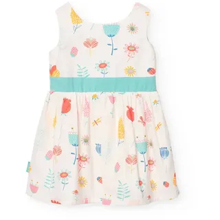 Boboli Satin Kleid - Garden Print White Background - 4 Jahre