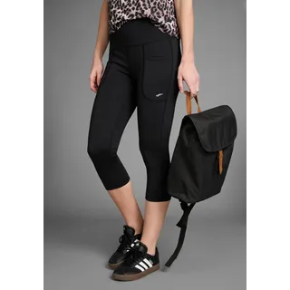 Caprileggings FAYN SPORTS, Damen, Gr. 54, N-Gr, schwarz, Doubleface, Obermaterial: 77% Polyester, 23% Elasthan, eng 3/4-Länge, Hosen Caprileggings, mit Figur formenden Nähten und hohem Bund, Topseller