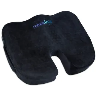 Relaxdays Sitzkissen Orthopädisch 1 St. 40 x 40 cm Schwarz