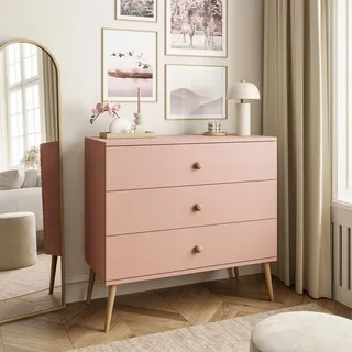 Kommode mit Schubladen HARMONY Natürlich Rosa - Rosa