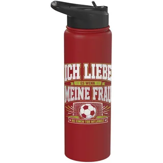 Ich Liebe Meine Frau Bei Einem Tor Mitjubelt Fußball Fan Stainless Steel Insulated Water Bottle