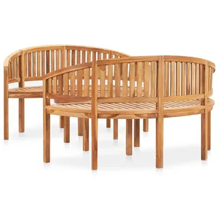 vidaXL 3-tlg. Garten-Lounge-Set Massivholz Teak - Braun