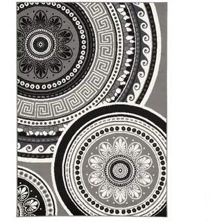 Pergamon Mandala Teppich 180 x 270 cm Schwarz/Weiß