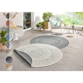 HANSE HOME Teppich »Porto Wendeteppich« rund 5 mm Höhe In-& Outdoor, Wetterfest, Balkon, Garten, Wohnzimmer, Wasserfest, grau