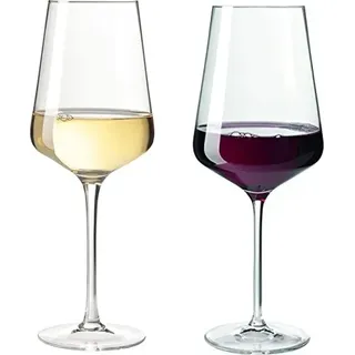 Leonardo Weinglas 12er Set PUCCINI Rotwein 6er Set und Weißwein 6er Set Gläserset 069554 + 069553 - Transparent