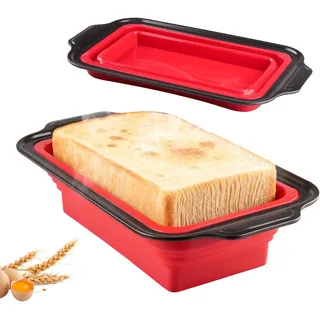 duisoad 2 Stück Silikon Brotbackform 31 x 17 x 7 cm kastenform 30cm Rechteckig Silikon Brotbackform Silikons Backform für Brot und Kuchen, Antihaftbeschichtung