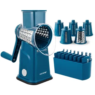 NutriChef Trommelreibe Käsereibe 5-tlg. Blau