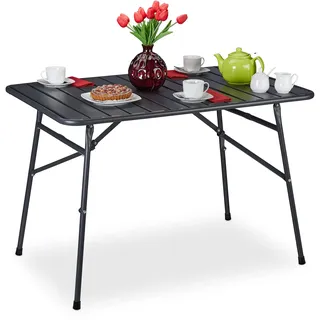 Relaxdays Gartentisch klappbar 112,5 x 73 x 11 cm Anthrazit/Schwarz