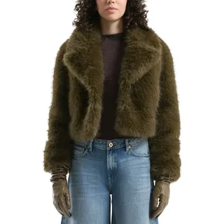 Jackenblazer QS, Damen, Gr. XXL (44), weiß, Web, Obermaterial: 100% Polyester. Futter: 100% Polyester, Fellimitat, regular fit normal, Blazer Jackenblazer, in Felloptik