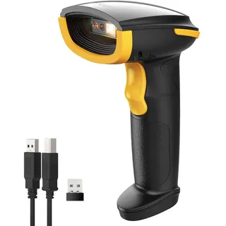Inateck Barcode Scanner Kabellos, 1D 2D QR Code Scanner, 3-in-1 Handscanner mit Bluetooth, 2,4 GHz und Kabel, 2600mAh für 3 Monate Standby, mit APP und SDK, Bildschirm-Scannen Unterstützt, BCST-23