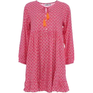 Zwillingsherz Sommerkleid, mit Knopfleiste, pink,