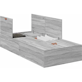 vidaXL Aufbewahrungsbettgestell mit Speicher Graues Sonoma 80 x 200 cm - Grau