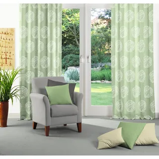 Wirth Vorhang WIRTH "Kingston" Gr. 1, grün, B:135cm H:145cm, Jacquard, Polyacryl, Polyester, Gardinen, Vorhang