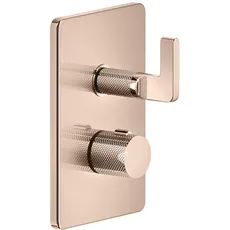 Gessi Inciso Dusche Fertigmontageset, für UP-Thermostat mit Absperrventil, ein Ausgang für UPK 09269, 58132, Farbe: Kupfer PVD