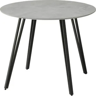 Esstisch rund ca. 100x75x100 cm Melamin Stein / Schwarz - Grau