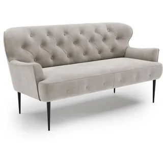 CAVADORE 2,5-Sitzer Küchensofa Amba, Trendige Sitzbank für Küche oder Esszimmer / 173 x 97 x 87 / Hochwertiges Mikrofaser: Hellgrau