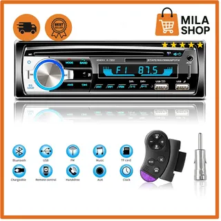 Lifelf Autoradio mit Bluetooth Freisprecheinrichtung, 65W*4 Bluetooth Autoradio 1 Din mit Lenkrad-Fernbedienung, FM/MP3-Player/2*USB/TF/AUX Audio/Antenna Adapter (Keine CD)