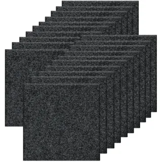 Orgthin 20 Selbstklebende Teppichfliesen, 30x30 cm Quadrat Teppichboden, Selbstliegend Teppich Fliesen, Weiche Polsterteppichboden, 20 Fliesen pro Box / 1,8 m2