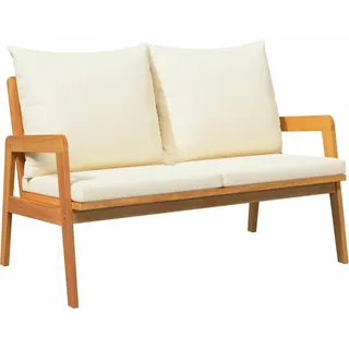 vidaXL Gartenbank mit Kissen Braun Massivholz Akazie - Braun