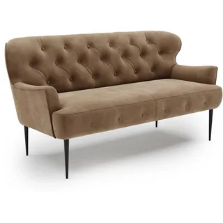 CAVADORE 2,5-Sitzer Küchensofa Amba, Trendige Sitzbank für Küche oder Esszimmer / 173 x 97 x 87 / Hochwertiges Mikrofaser: Hellbraun