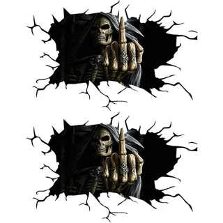 3D Horror Totenkopf Auto Aufkleber Totenkopf Heckscheibe Aufkleber Fenster Aufkleber Teufel Schädel Persönlichkeit Autoaufkleber Sticker Dekor Autoaufkleber Auto Halloween Dekor Auto Aufkleber