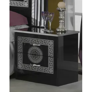 Nacht Konsole Tisch Beistell Schlafzimmer Kommode Tische Konsolen Design Schrank - Schwarz, Silber