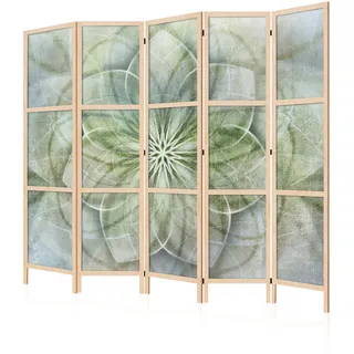 LUMASOUL Japanische Trennwand Paravent Raumteiler 225x172 cm Mandala | 5 teilig Dekorativ, Shoji-Stil, faltbar, freistehend, als Sichtschutz für Wohnräume