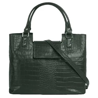 Cluty Henkeltasche Leder Dunkelgrün
