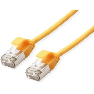 Roline U/FTP DataCenter Patchkabel Kat.6A (Class EA), LSOH, slim, gelb, 0,15 m