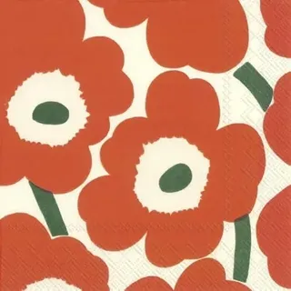 ihr Lunch Serviette Marimekko Unikko Orange Green 33 x 33 cm