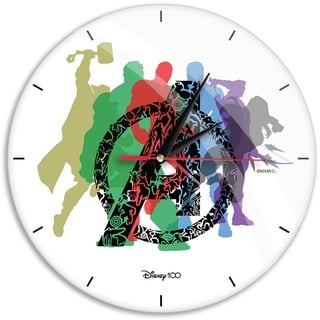 ERT GROUP Original und offiziell Lizenziertes Marvel Wanduhr Glänzend Avengers 033 Rot Leise, Einzigartiges Design, Lackierte Metallzeiger, 30,5 cm (12")