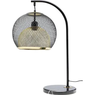 Kare Design Tischlampe Grato Schwarz, Tischleuchte, Stahlgestell, Marmor Sockel, Dekoleuchte, Office Lampe, Nachttischlampe, Schreibtischlampe, kein Leuchtmittel inklusive, 62x43x30 cm (H/B/T)