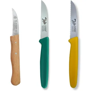 R. Herder Messer Set Solingen: Schälmesser Holzgriff, Gemüsemesser & gezahntes Tomatenmesser – Edelstahl, rostfrei, scharf, leicht, ergonomisch & spülmaschinengeeignet