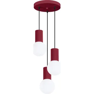 Pendelleuchte HALO 3P burgunderrot 3xG9 8W Aluminium/Glas 125x25x25cm Sollux Lighting - Rot