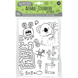 Mal Mich Bunt Ausmal-Tischdecke aus Papier, Motiv Rätsel Spiele