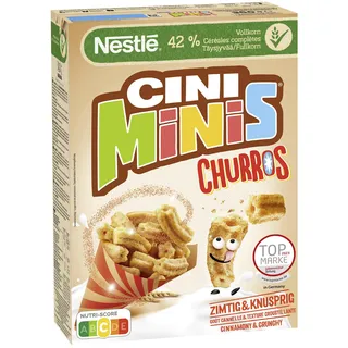 Nestlé CINI MINIS Churros Frühstücks-Cerealien mit 42% Vollkorn-Anteil, 1er Pack (1x360g)